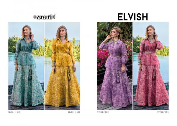 Zaveri Elvish Designer Wear Top With Skirt Collection